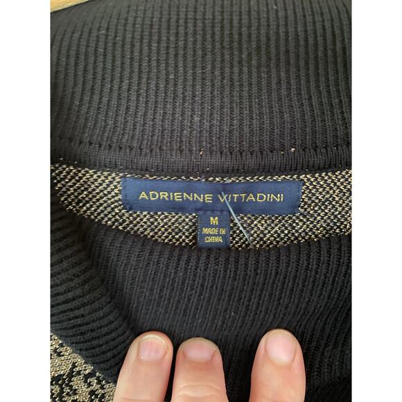 Adrienne Vittadini pullover ombré metallic sweater with pearl button neck size M - Picture 7 of 8